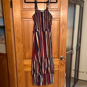 Colorful Striped Sleeveless Dress